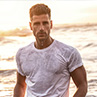 Image of male model on beach